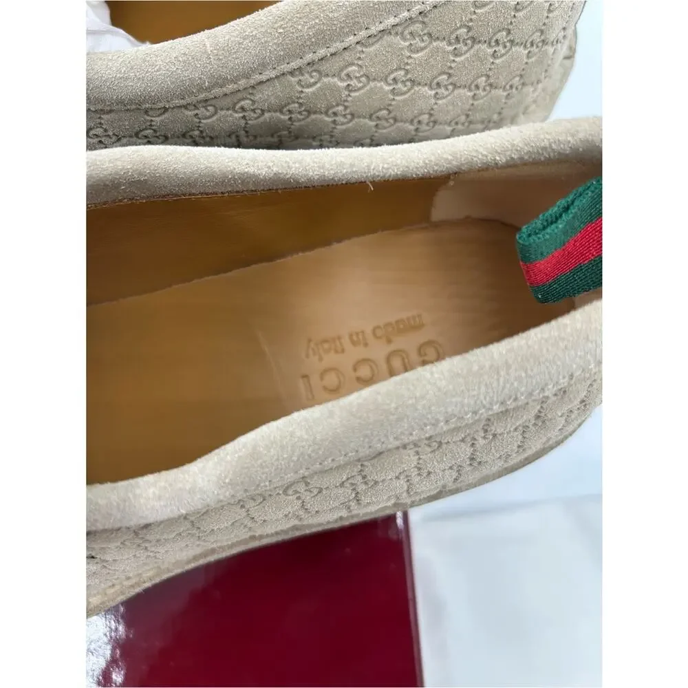Men's Gucci, GG monogram web loafers size 10 fits 10.5 US made in Italy